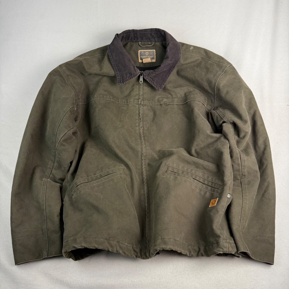 Northeast Outfitters Workwear Canvas Jacket Fleece Lined‎ Olive Green Mens XL